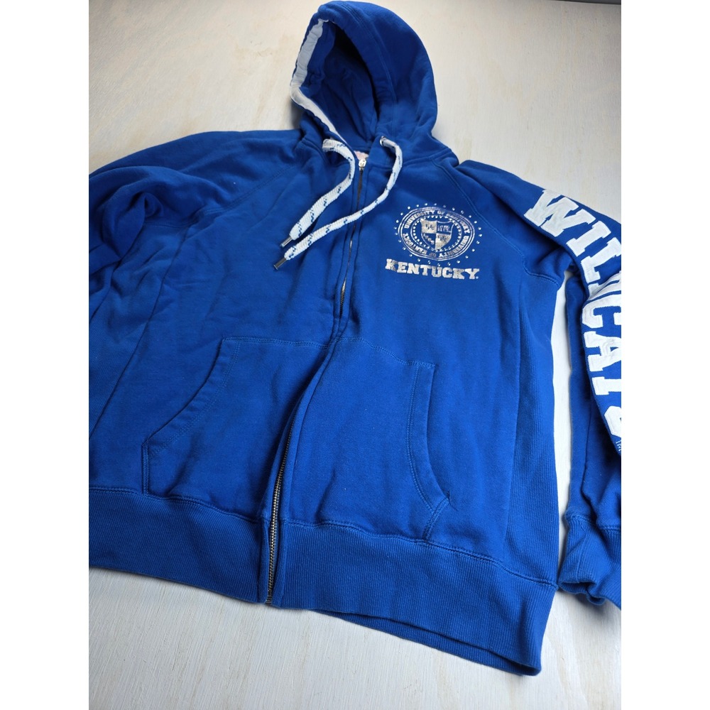 University of Kentucky Wildcats Zip Hoodie Blue Rhinestone College Classics XL